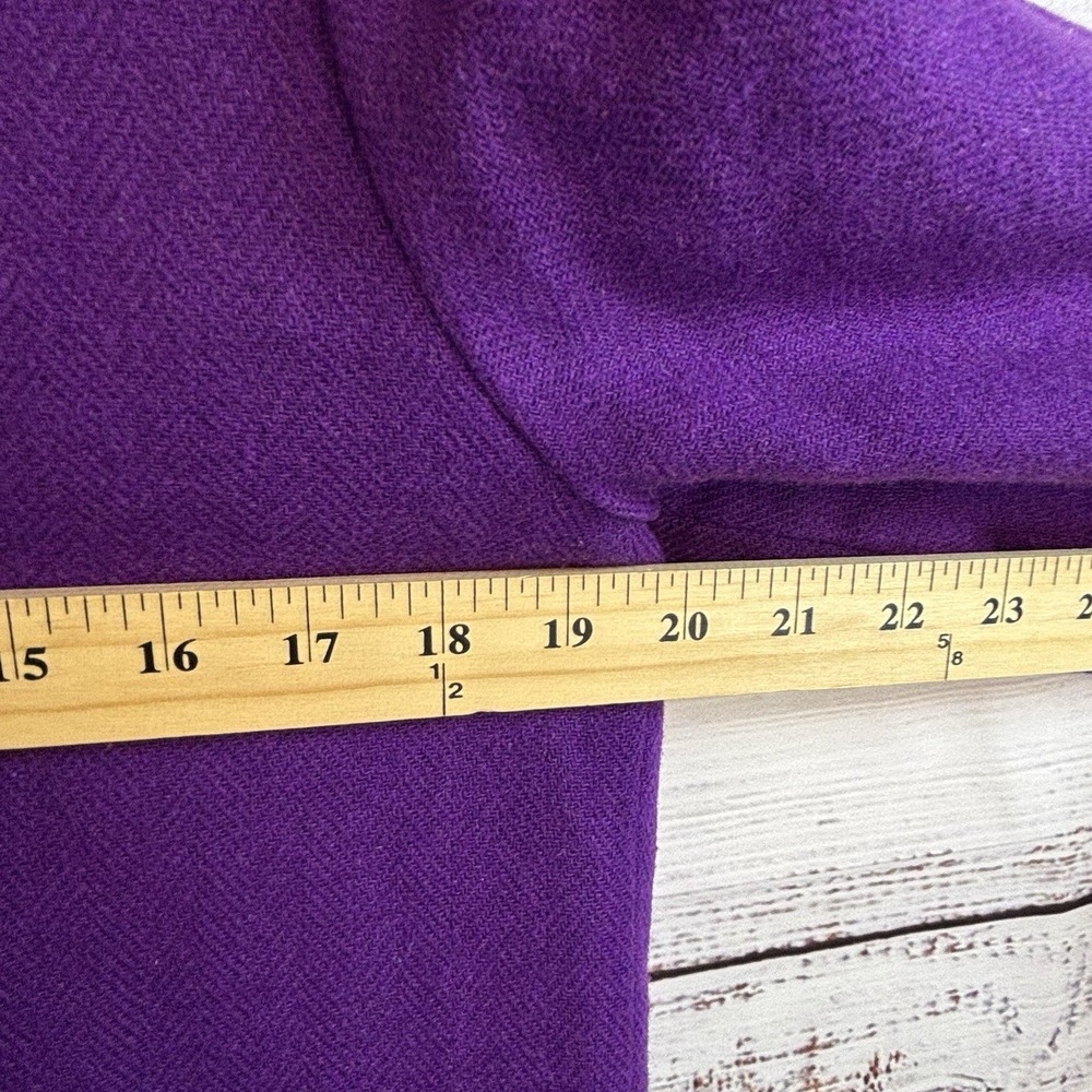 Dark Academia Vintage Donnkenny Blazer Size 10 Purple Wool Blend Herringbone - Picture 5 of 10